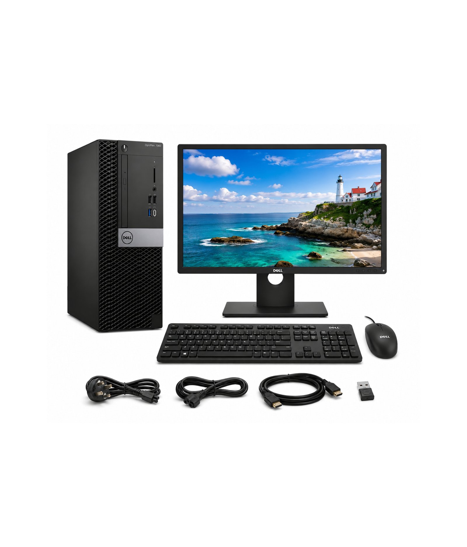 Dell OptiPlex 7060 Tower Full Desktop Package i5 8th 8/16GB 256/512GB SSD Win11 ( Renewed )