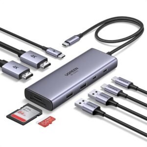 UGREEN 9-in-1 USB-C Hub Dual 4K HDMI 100W PD SD TF USB Dock Adapter for Laptop