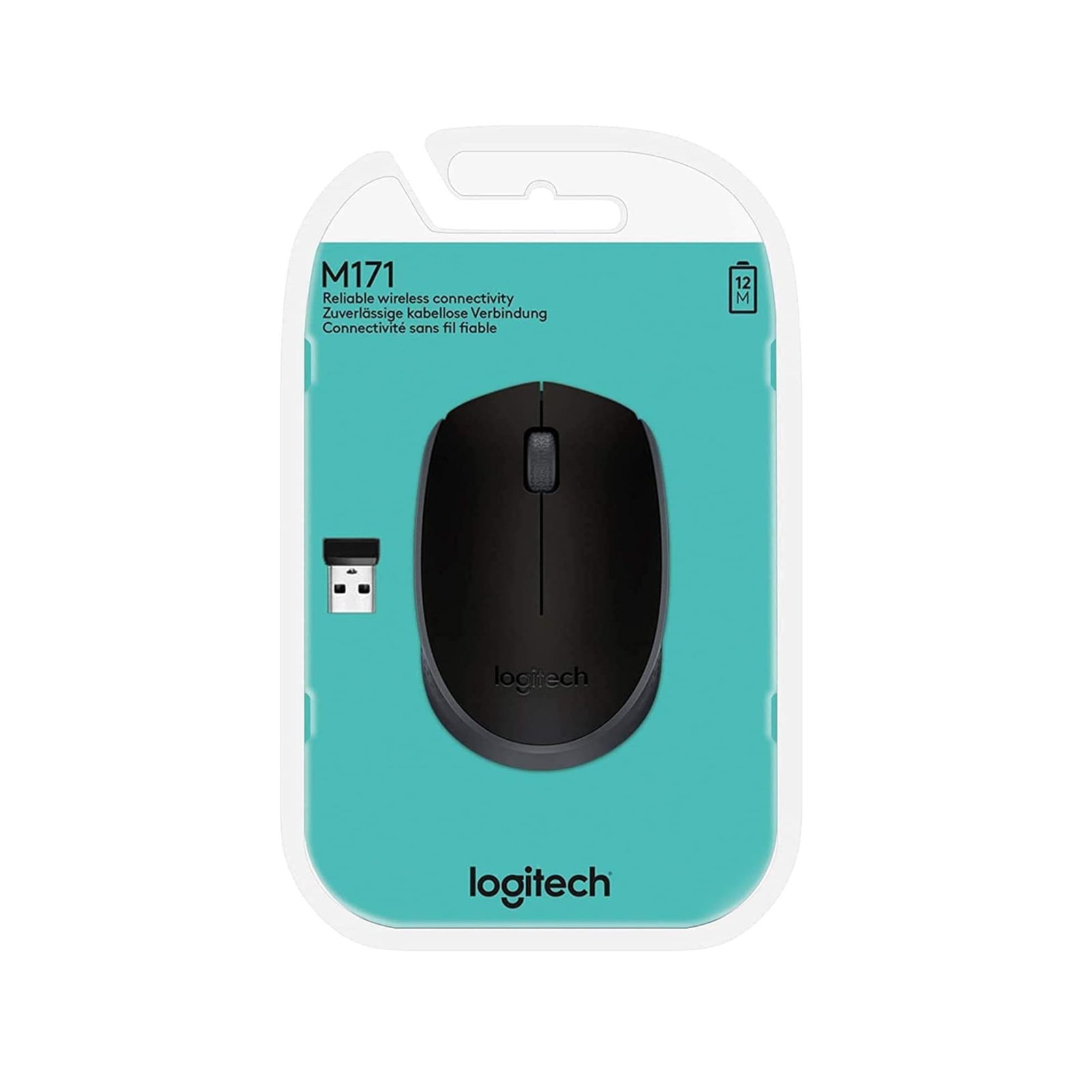 Logitech M171 Wireless Optical Mouse 2.4GHz USB Receiver 1000 DPI Plug & Play Black