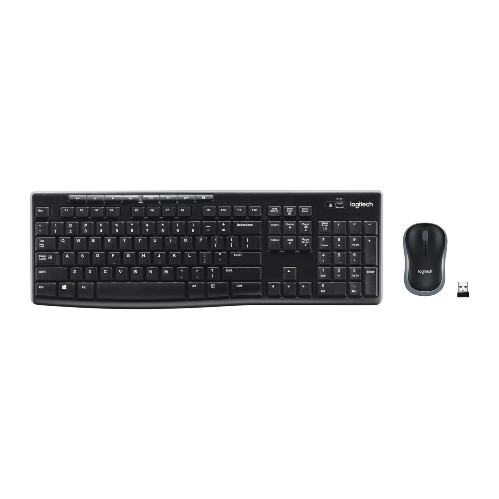 Logitech MK270 Wireless Keyboard and Mouse Combo 2.4GHz USB Receiver Black