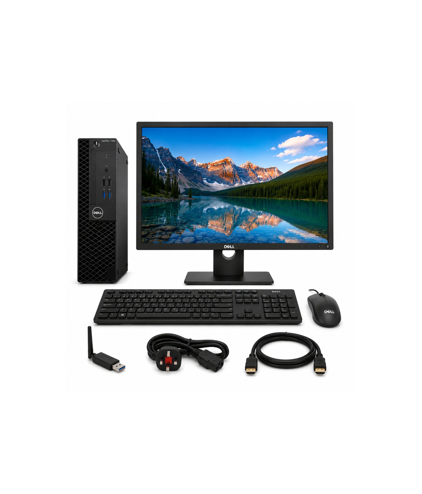 Dell OptiPlex 7060 SFF Core i7 8th 8/16GB RAM 256/512GB SSD Full Desktop Package ( Renewed )